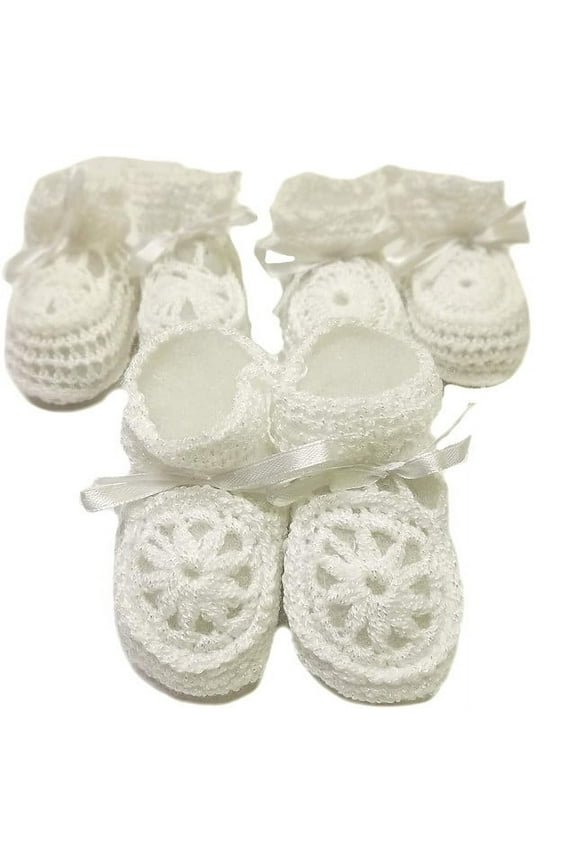 Newborn Baby Boy Girl Hand Crochet Booties