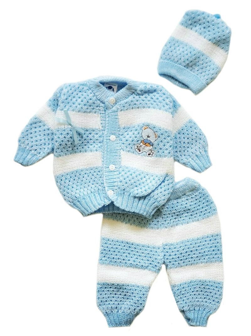 Abelito Baby Girls Boys Crochet Outfit Set, 3-Piece, 0-6 Months