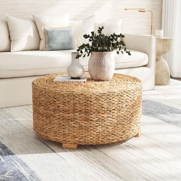 Abella Round Coffee Table, 34.25"W, Blonde
