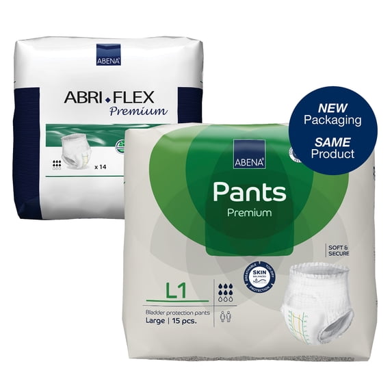 Abena Abri-Flex Premium L1 Incontinence Underwear, Moderate Absorbency - Size Large, 84 Ct