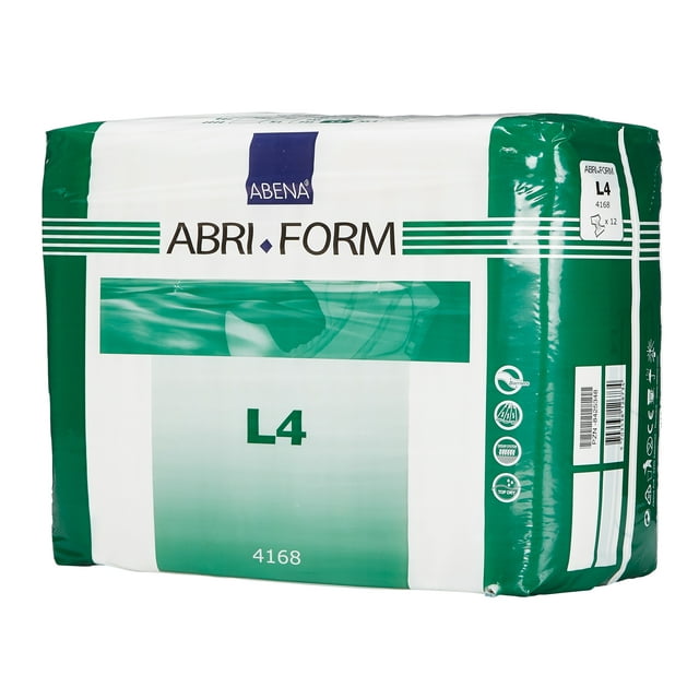 Abena Abri-Form Incontinence Briefs L4, Heavy Absorbency, Large, 12 Count, 6 Packs, 72 Total