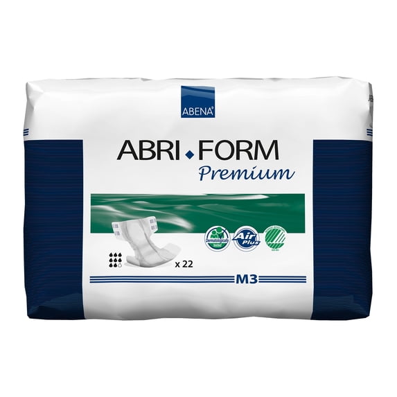 Abena Abri-Form Premium M3 Adult Incontinence Brief M Heavy Absorbency Contoured, 43062, 22 Ct