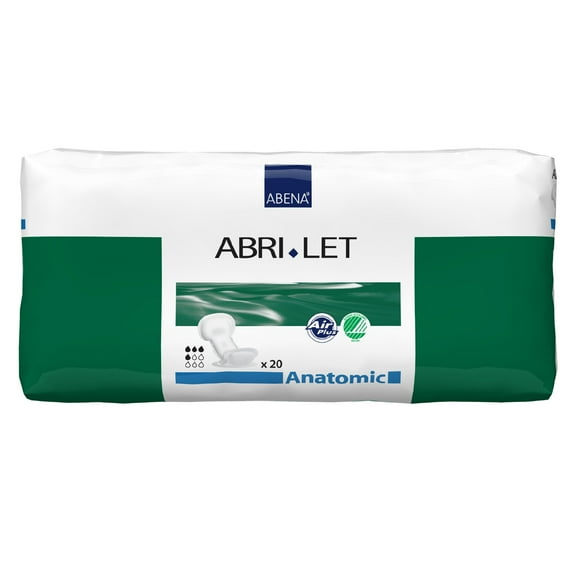 Abena Abri-Let Anatomic Incontinence Liner for Bladder Leaks, 8" x 17", 20 Count, 12 Packs, 240 Total