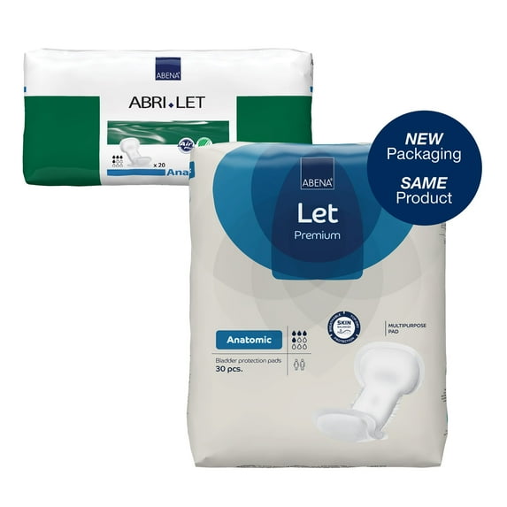 Abena Abri-Let Anatomic Incontinence Liner for Bladder Leaks, 8" x 17", 20 Count, 3 Packs, 60 Total