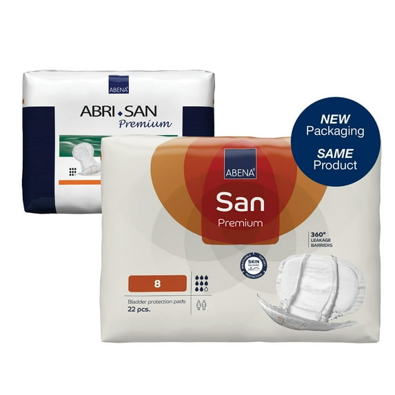 Abena Abri-San Premium Incontinence Pads, Level 8, Moderate Absorbency, 25 in, 21 Count, 1 Pack