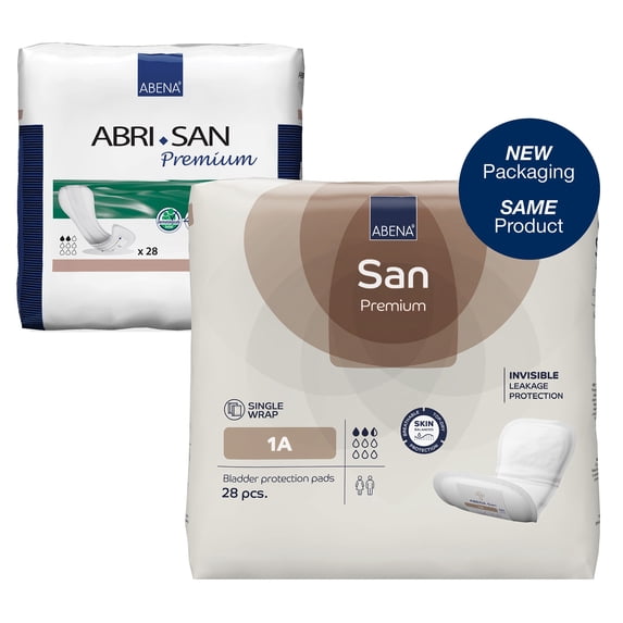 Abena Abri-San Premium Unisex Incontinent Pad Contoured 11" L 9254, 56, 28 Ct