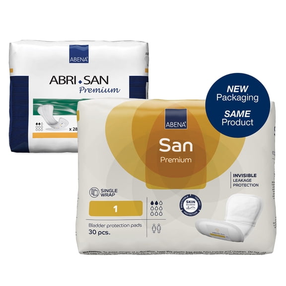 Abena Abri-San Premium Unisex Incontinent Pad Contoured 9" L 9253, 54, 280 Ct