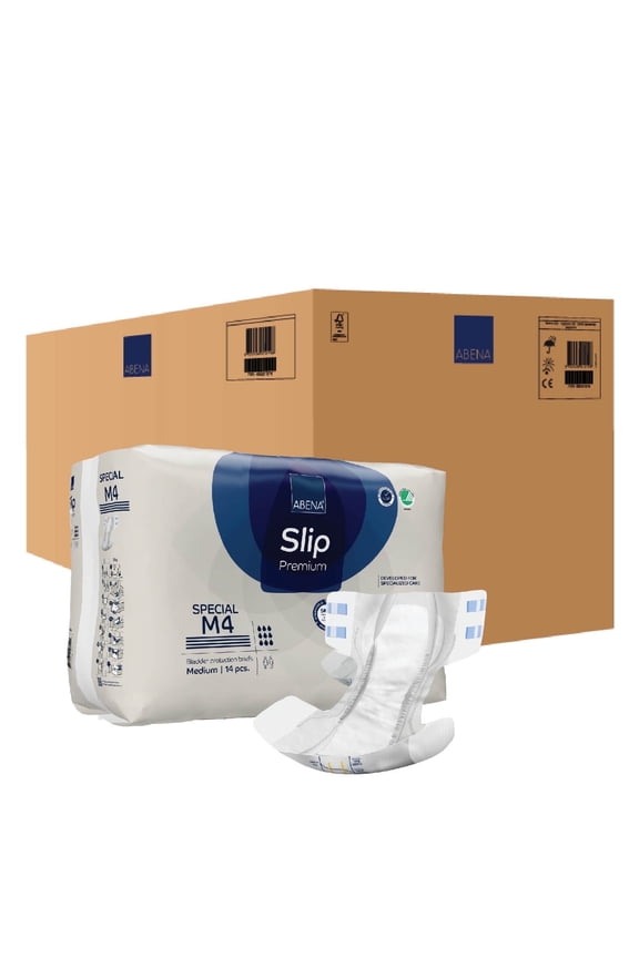 Classic Design Adult Diapers, Slip Special Premium Incontinence Briefs, Heavy Absorbency, Level 4, Medium, 56 Count
