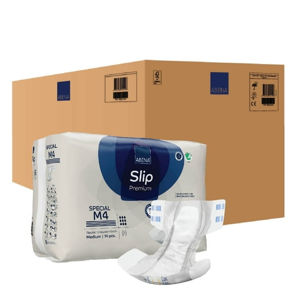 Abena Classic Design Adult Diapers, Slip Special Premium Incontinence Briefs, Heavy Absorbency, Level 4, Medium, 56 Count