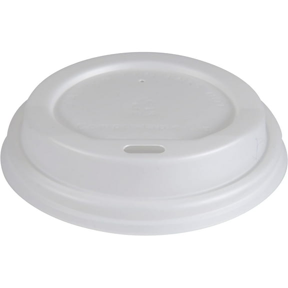 Abena Compostable and Biodegradable Dome Coffee Lids: CPLA, White, 3.54" Diameter (9CM)