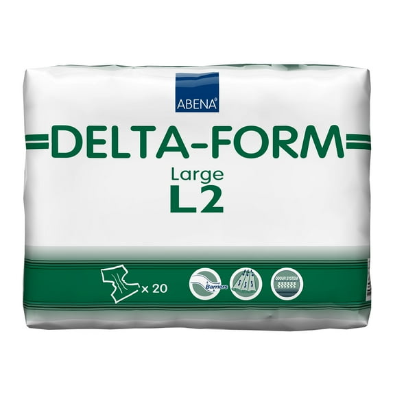 Abena Delta-Form Adult Incontinence Brief L Heavy Absorbency Contoured, 308863, 46, 20 Ct