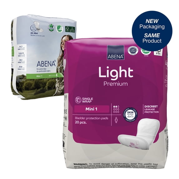 Abena Light Mini Unisex Incontinent Pad Mini 8.5" L 1000017155, 80 Ct