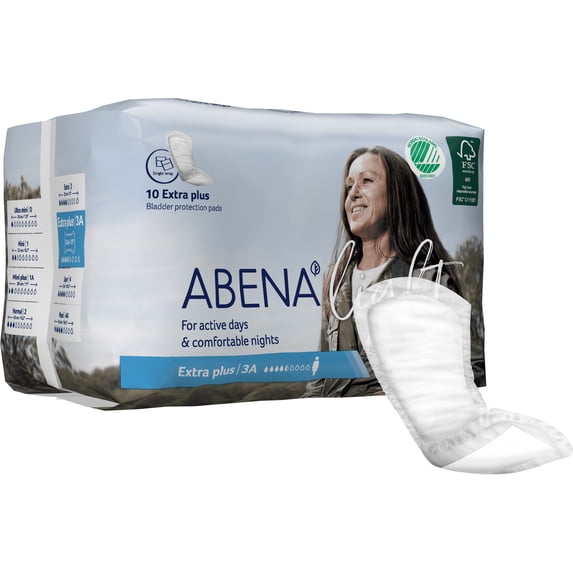 Abena Light Premium Incontinence Pad, Extra Plus 3A, 200 Count (20 Packs of 10)