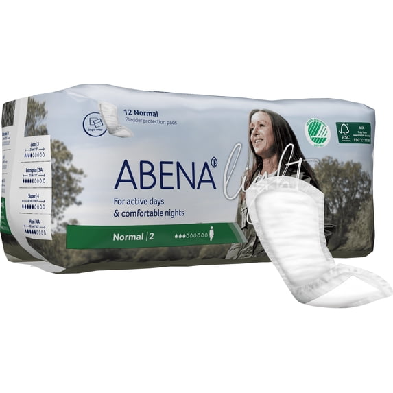 Abena Light Premium Incontinence Pad, Normal 2, 12 Count