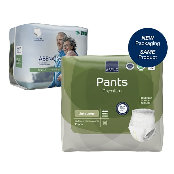 Abena Pants Disposable Underwear Pull On with Tear Away Seams Large, 1000017174, L0, 168 Ct