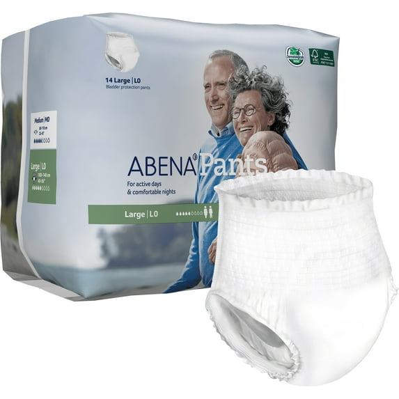Abena Pants Premium Incontinence Underwear, L0 , 84 Count (6 Packs of 14)