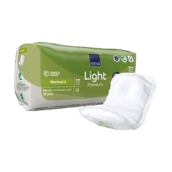 Abena Premium Light Normal Unisex Incontinent Pad 4.3 X 10.2 Inch 1000021339, 54, 12 Ct