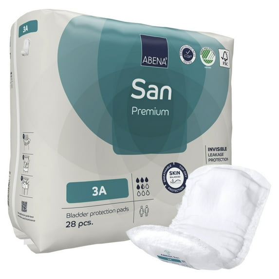 Abena San Premium Unisex Incontinent Pad 4.3 X 12.9 Inch 1000021305, 45, 196 Ct