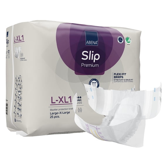 Abena Slip Flexi Fit Adult Incontinence Brief XL Moderate Absorbency Breathable, 1000020863, 56, 100 Ct