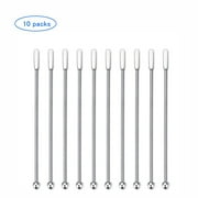 Abenow 10Pcs Swizzle Sticks Stainless Steel Coffee Cocktail Beverage Drink Stirrer Stick Reusable Stir Sticks for Bar Home Office