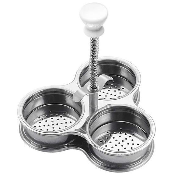Abenow Egg Poachers Egg Boiler 3 Stainless Steel Grids for Cooking Eggs Non-Stick Pocket Egg Cups