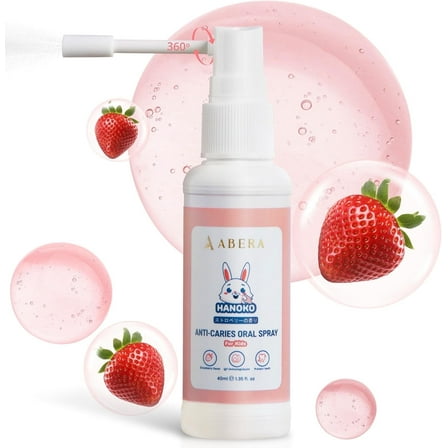 Abera Anti-Caries Kids Oral Spray, Strawberry Flavor, Fluoride-Free, 1.35 fl oz