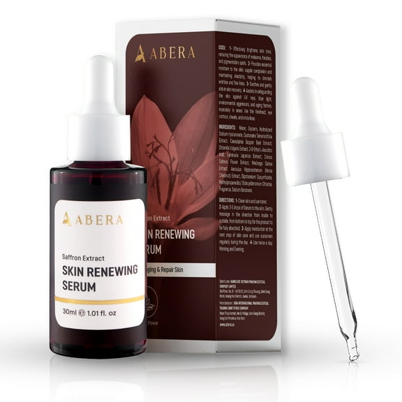 Abera Saffron Brightening Serum for Dark Spots, Uneven Tone & Hydration, 1.01 fl oz