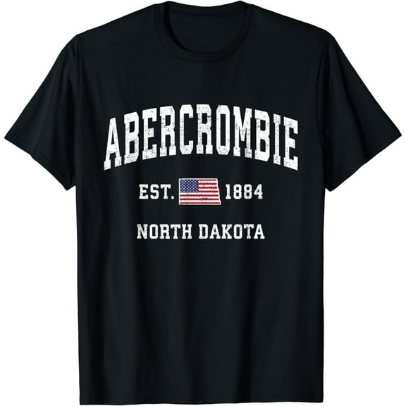 Abercrombie North Dakota ND Vintage Athletic Sports Design T-Shirt