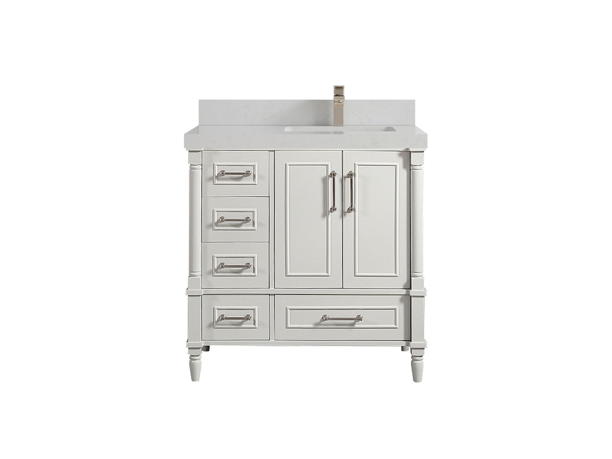 Aberdeen 36 in. W x 22 in. D Right Offset Sink Bathroom Vanity in