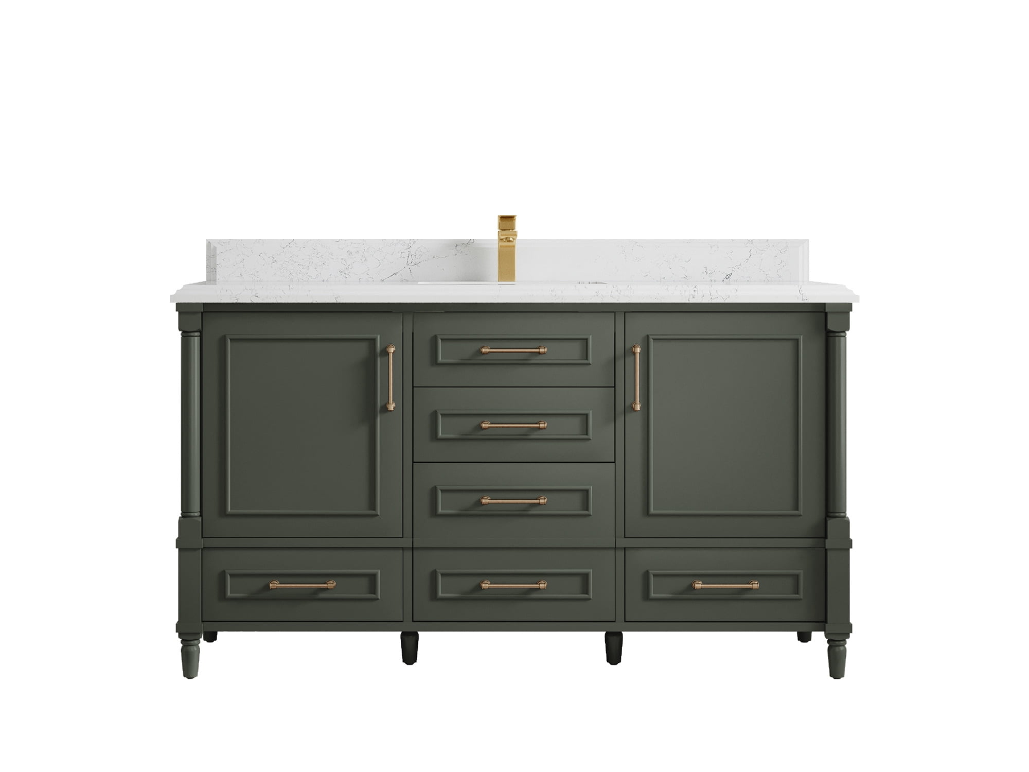 Aberdeen 60 in. W x 22 in. D Single Sink Bathroom Vanity in Pewter ...