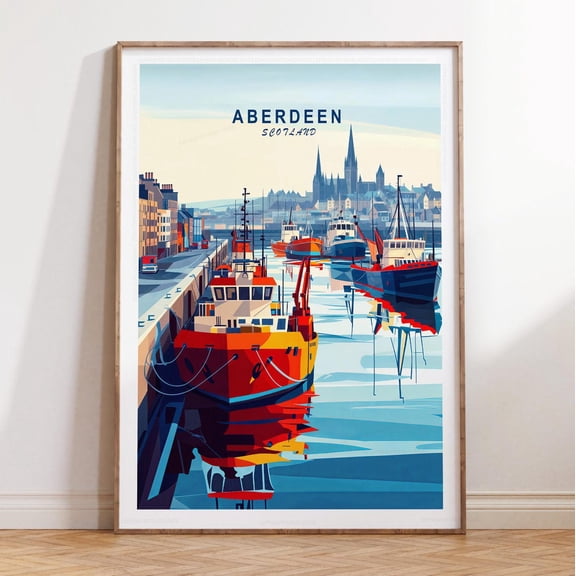 Aberdeen Scotland Historic Scottish Architecture Print, Unframed Paper Print Size 8x12