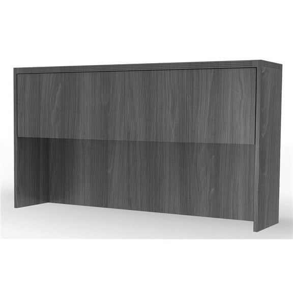 Aberdeen Series Hutch, Wood Doors, Grey Steel - 39.12 x 72 x 15 in.
