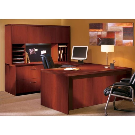 Mayline AT2LCR 6 x 9 ft. Aberdeen Series Suite 2 Front U-Shaped Desk, Cherry