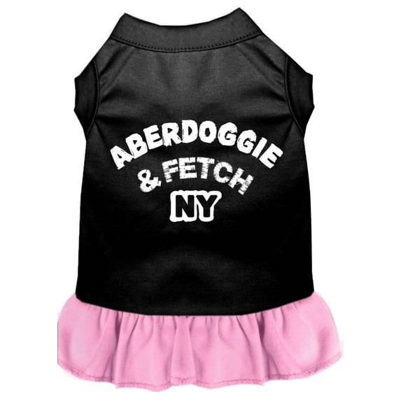 Dog Dress, Dog Dress, Screen Printed, "Aberdoggie Fetch NY"