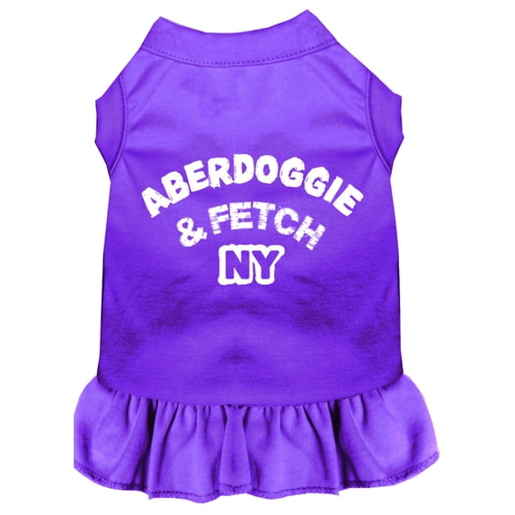Dog Dress, Dog Dress, Screen Printed, "Aberdoggie Fetch NY"