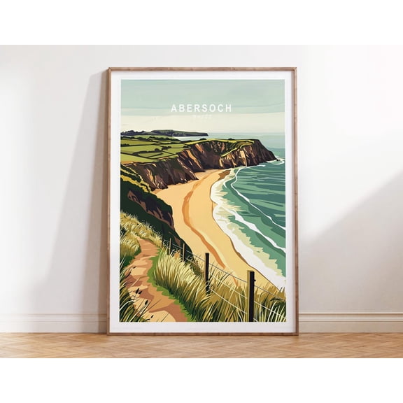 Abersoch Wales Scenic Ocean Coast Print, Unframed Paper Print Size 8x12