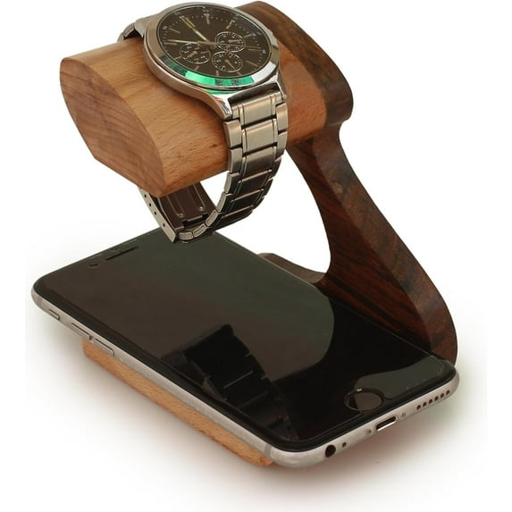 Abhandicrafts Travel Mango Wood Watch Display Stand, Unisex, Jewelry, Bedroom Desktop, Living Room, 1 Count