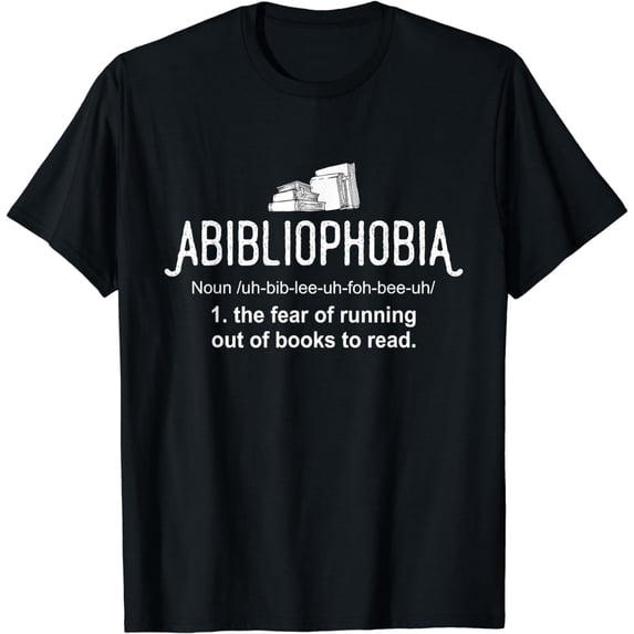 Abibliophobia Definition Librarian Reading Books Lover T-Shirt