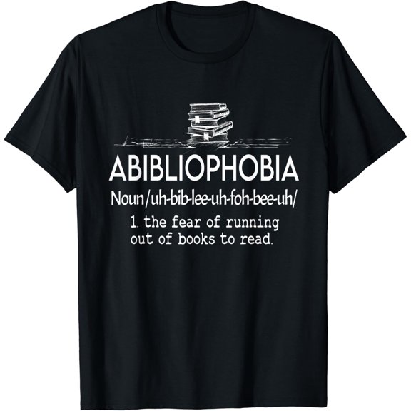 Abibliophobia Reading Bookworm Reader Design T-Shirt