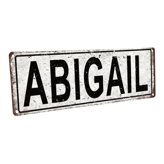 Abigail 4"x12" Metal Sign, Wall Décor for Kids Room and Nursery