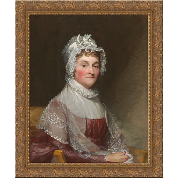 Abigail Adams 24x20 Gold Ornate Wood Framed Canvas Art by Gilbert Stuart
