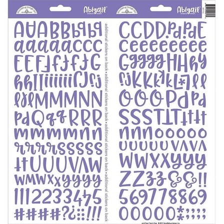 Doodlebug Abigail Font Alpha Cardstock Stickers 6"X13" 2/Pkg-Lilac