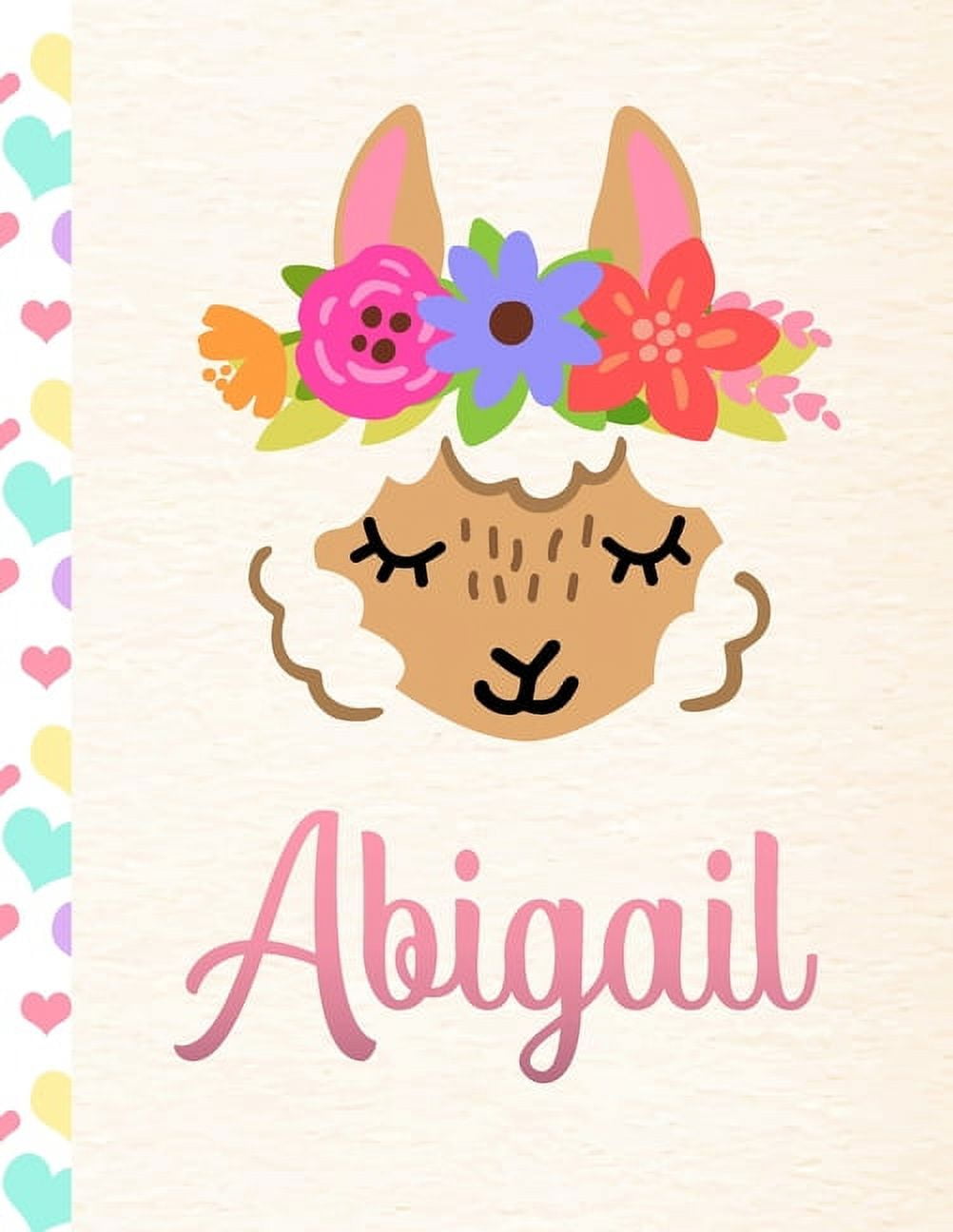 Abigail: Personalized Llama Sketchbook For Girls With Pink Name - 8.5x11  110 Pages. Doodle, Draw, Sketch, Create! (Other) 
