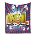 thumbnail image 1 of Abigail Soft Flannel Fleece Blanket, Retro Comic Book Style Female Name with Cartoon Effects on Abstract Pop Background, Cozy Plush for Indoor and Outdoor Use, 50" x 70", Multicolor, by Ambesonne, 1 of 5