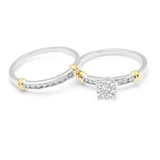 Abigail Wedding Ring Set for Women Engagement Ring Sterling Silver CZ Ginger Lyne Collection