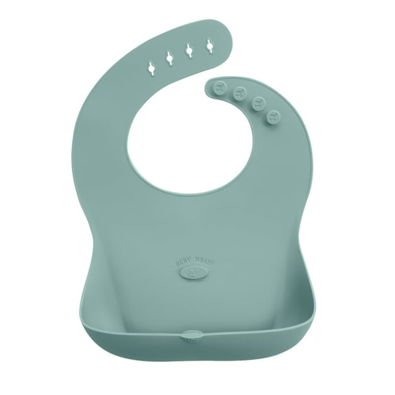 Abiie Ruby Wrapp Silicone Bibs for Babies with Front Pocket - Waterproof Bib - Stain Resistant - Silicone Toddler Bibs (Baby Blue)