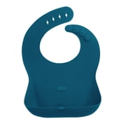 Abiie Ruby Wrapp Silicone Bibs for Babies with Front Pocket - Waterproof Bib - Stain Resistant - Silicone Toddler Bibs Space Blue