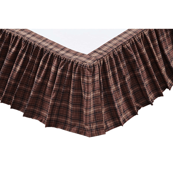 VHC Brands, Abilene Star, Cotton, 78x80x16, King Bed Skirt, Red