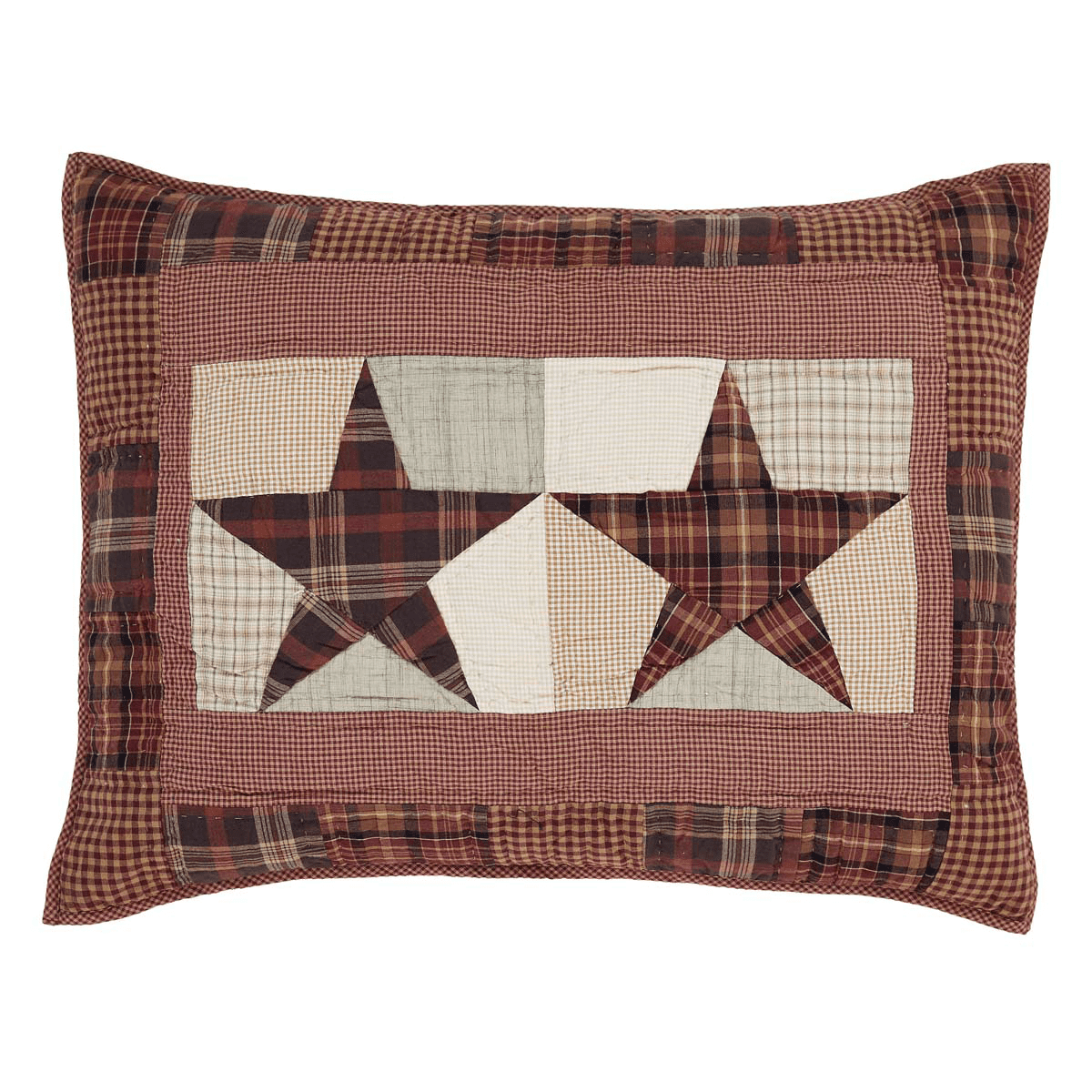 Abilene Star Plaid Patchwork Cotton Standard Sham
