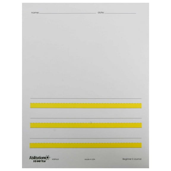 Abilitations Hi-Write Beginner Journal Paper, Level 2, 8-1/2 x 11 Inches, 100 Sheets